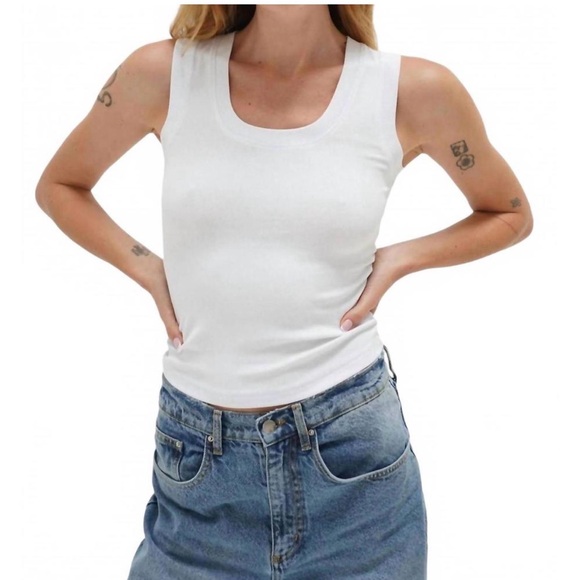 LNA Tops - LNA White Tank Top